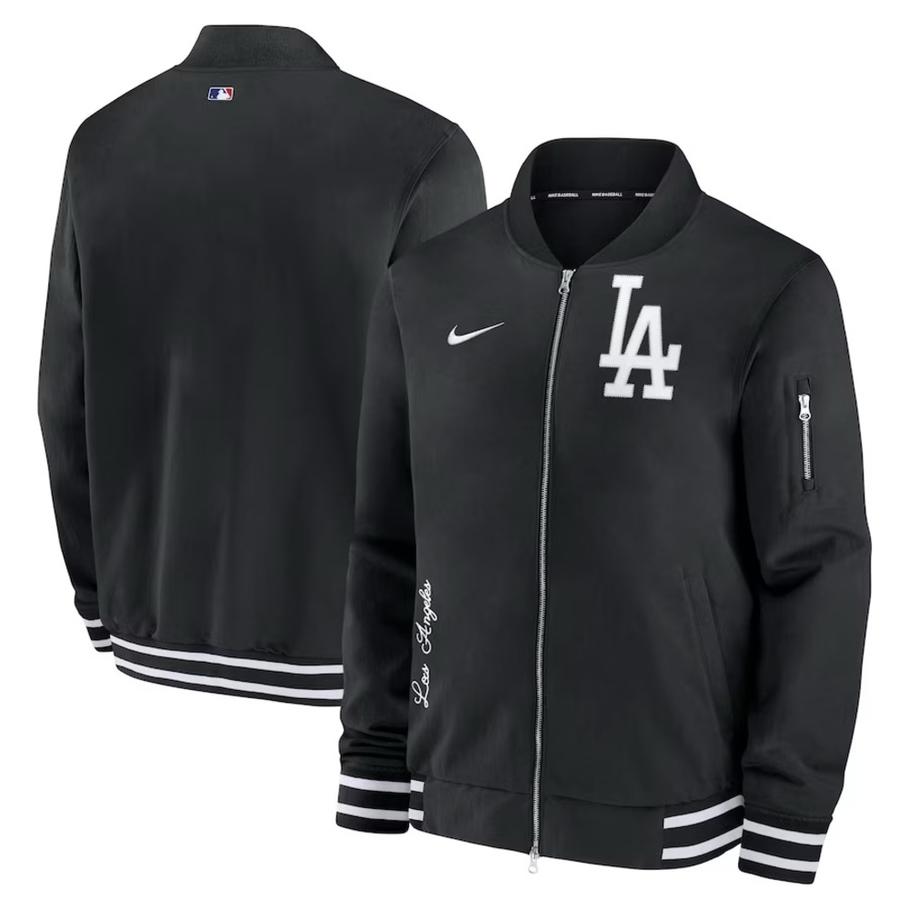 Los Angeles Dodgers Authentic Nike Bomber Jacket Men’s Black Size Medium New